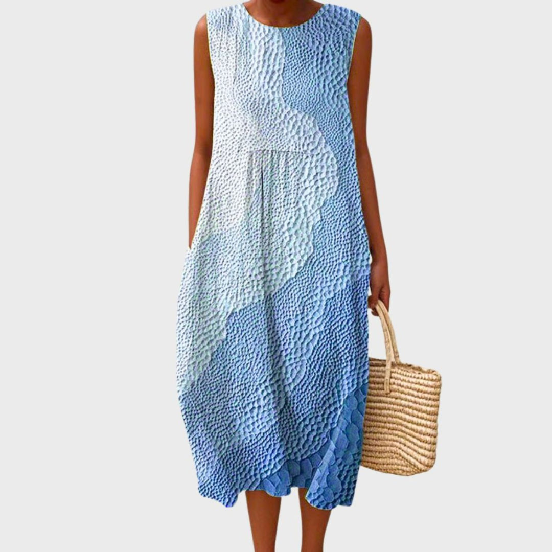 Women's Midi Dress Sleeveless Tiered Casual Plaid