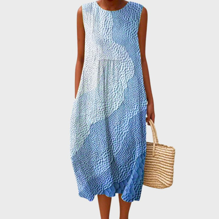 Women's Midi Dress Sleeveless Tiered Casual Plaid