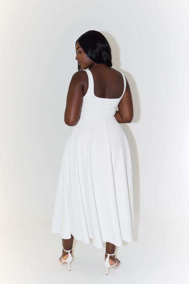 Penelope | Midi Dress Square Neckline A-Line Sleeveless
