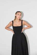Penelope | Midi Dress Square Neckline A-Line Sleeveless