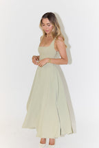 Penelope | Midi Dress Square Neckline A-Line Sleeveless