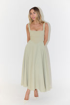 Penelope | Midi Dress Square Neckline A-Line Sleeveless