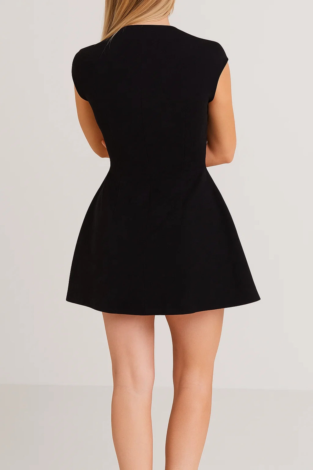 Women's Fitted A-Line Mini Dress - Casual Mock Neck Summer Dress
