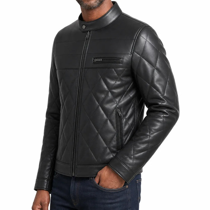 Morrow | Mens Quilted Leather Jacket