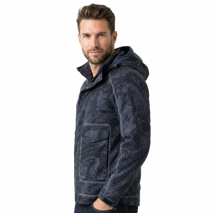 Men's Hooded Windbreaker Jacket Casual Utility Coat