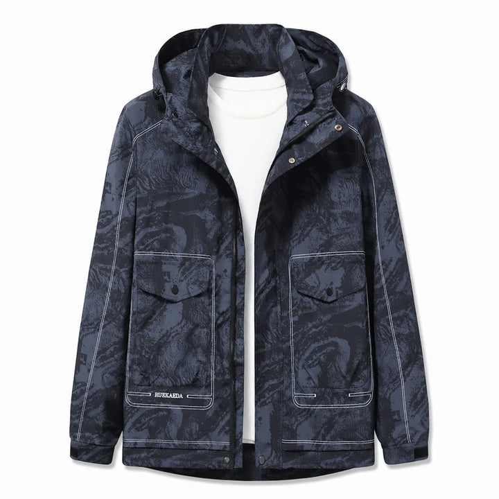 Men's Hooded Windbreaker Jacket Casual Utility Coat