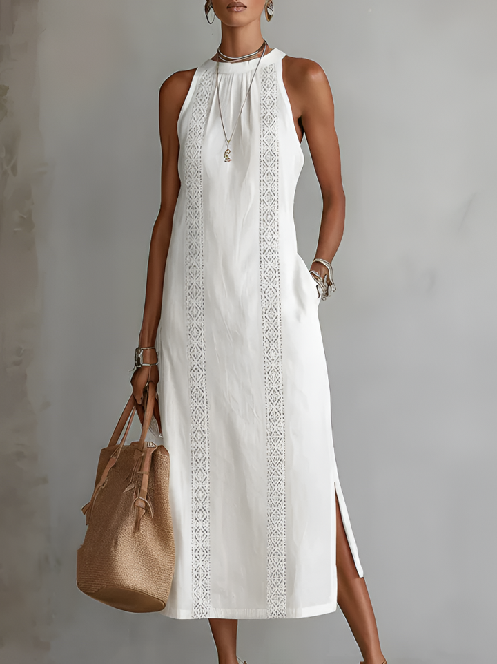 Octaviana | Women's Embroidered Sleeveless Midi Dress