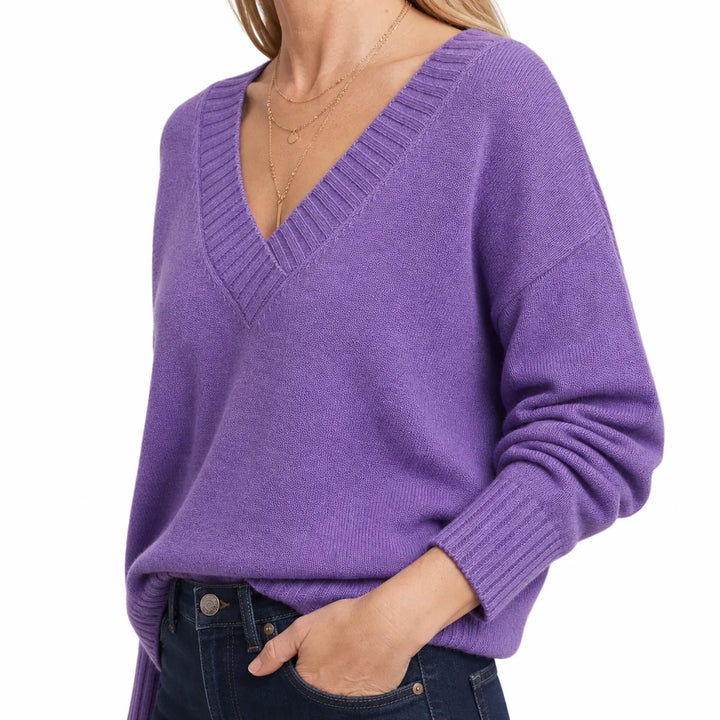 Olyvia | Womens V Neck Fall Knit Sweater