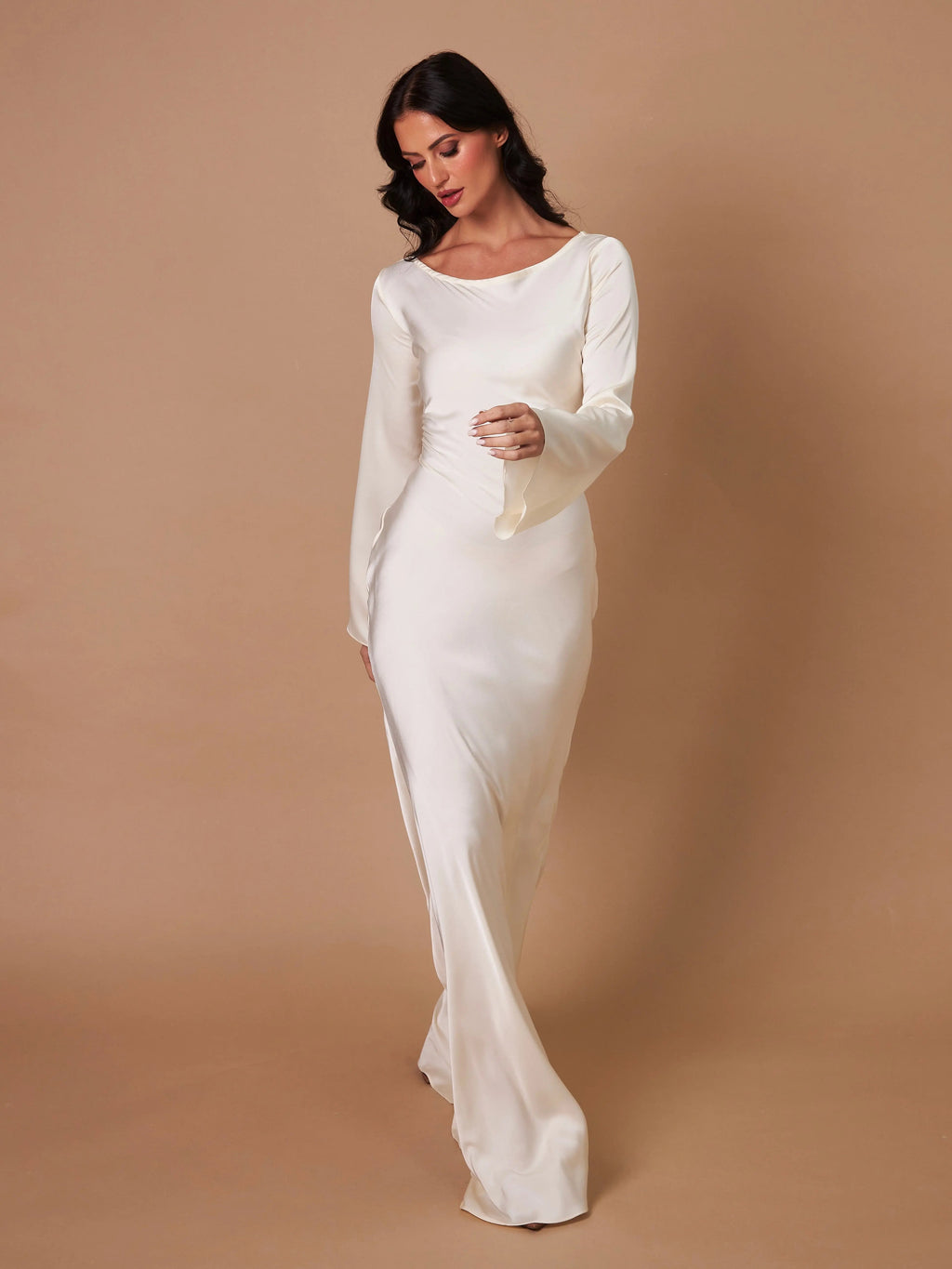 Ophelia | Women's Long Sleeve Fitted Maxi Dress