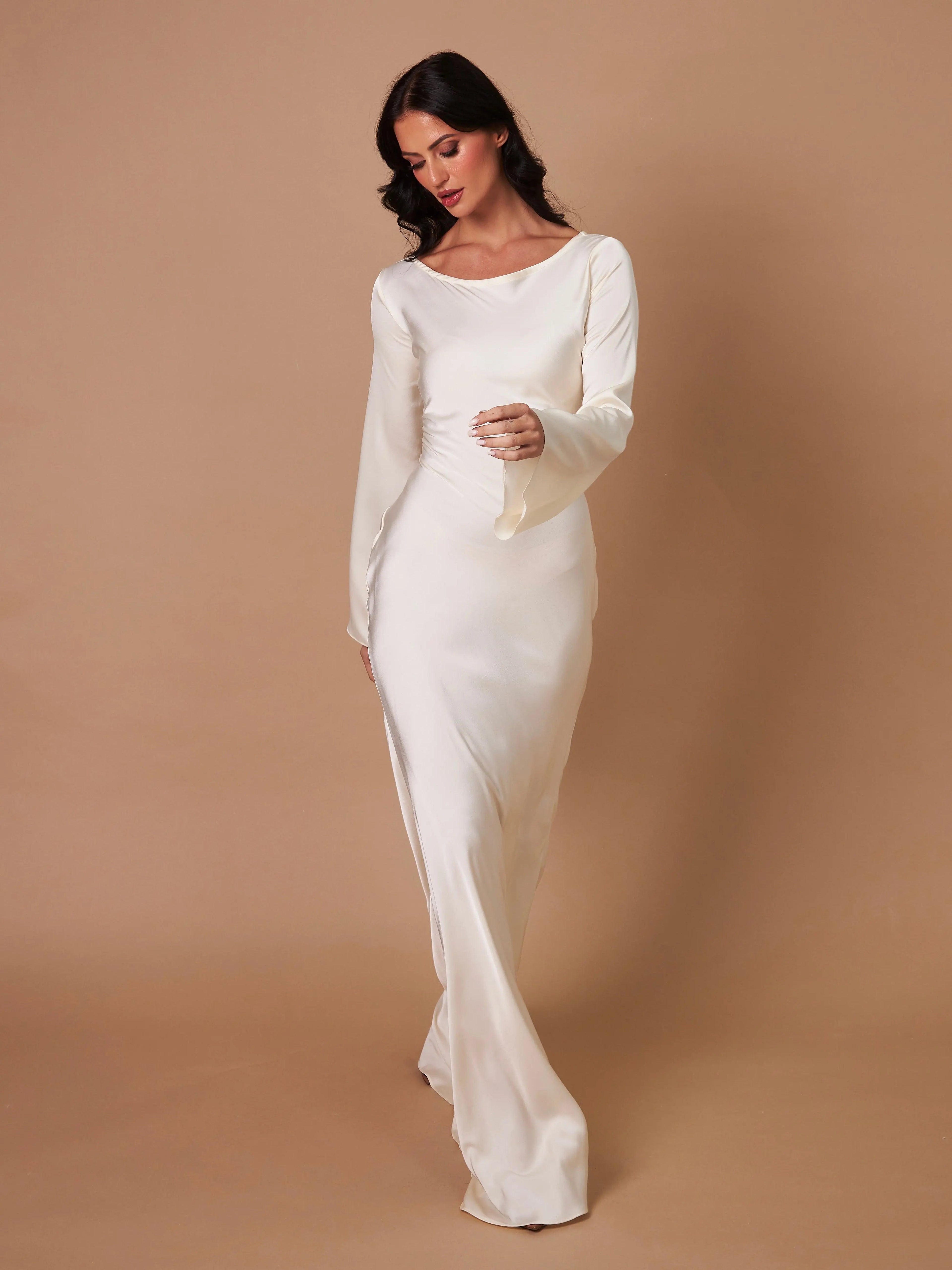Ophelia | Women's Long Sleeve Fitted Maxi Dress