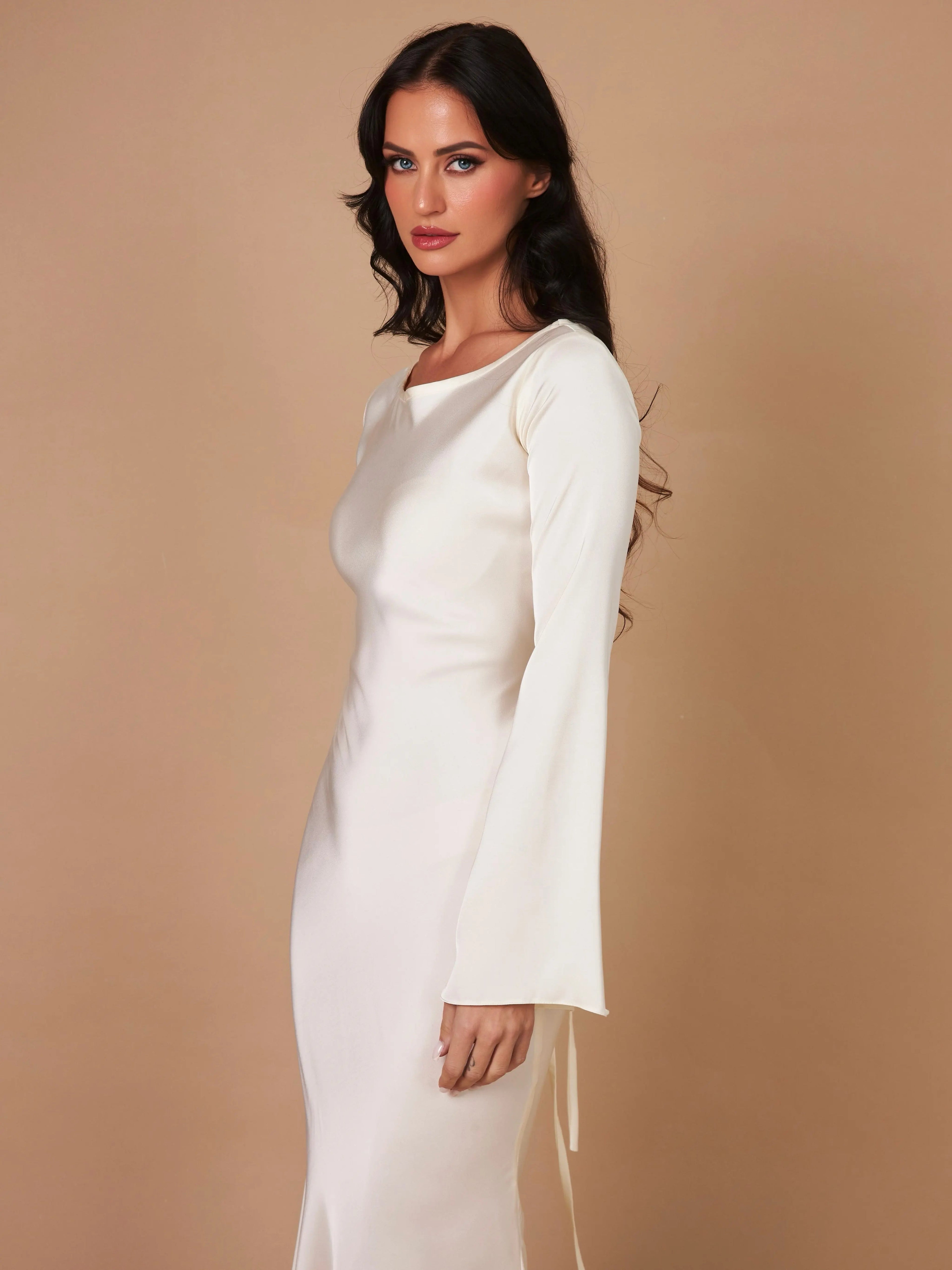 Ophelia | Women's Long Sleeve Fitted Maxi Dress
