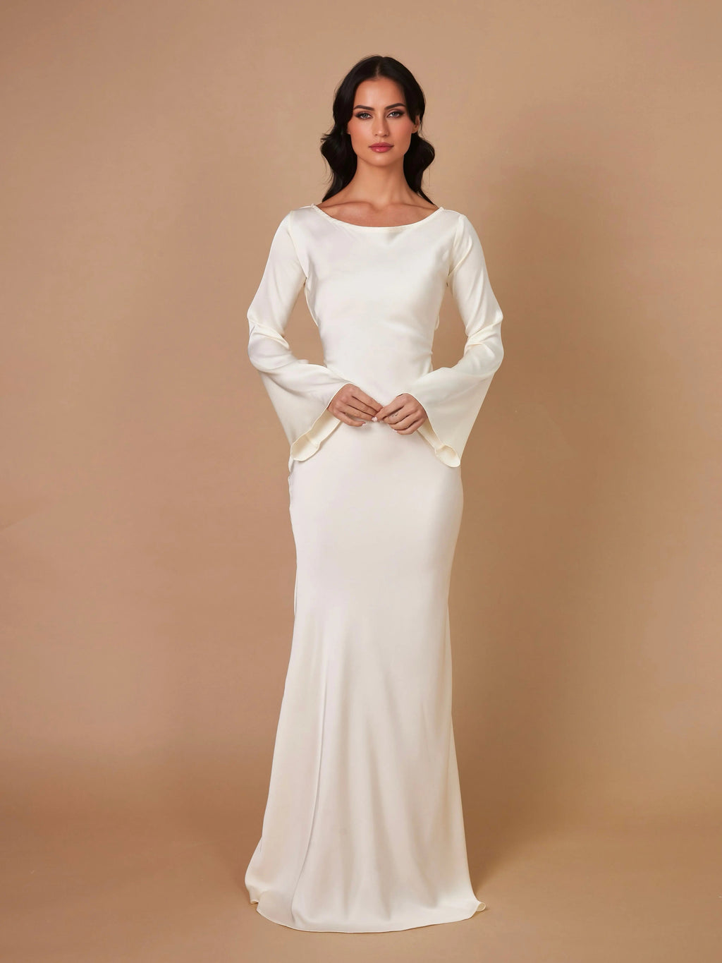 Ophelia | Women's Long Sleeve Fitted Maxi Dress