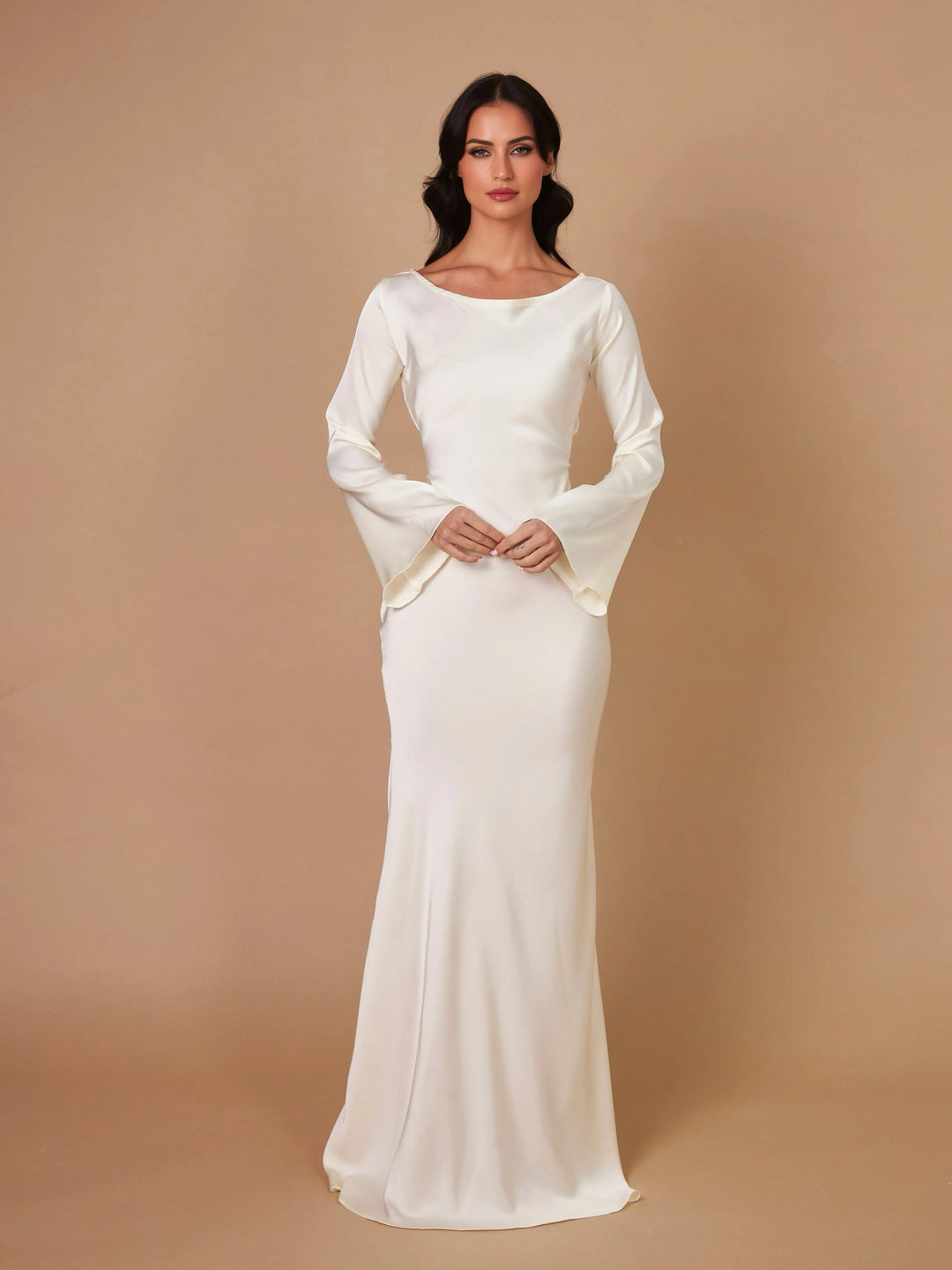 Ophelia | Women's Long Sleeve Fitted Maxi Dress
