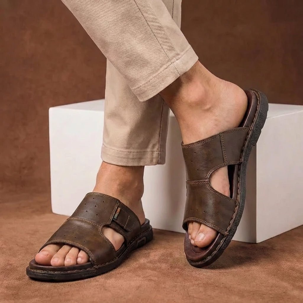 Men's Orthopedic Wide Fit Slide Sandals | Arch Support Walking Shoes