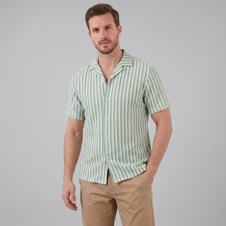 Overhemd Heren Verticale Strepen Resort Casual Men's Shirt