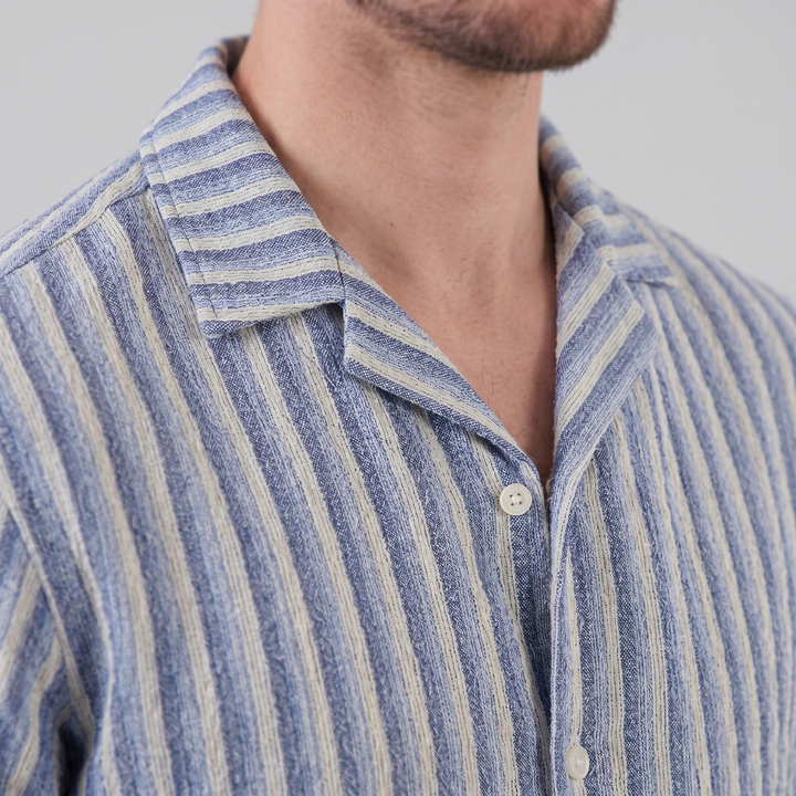 Overhemd Heren Verticale Strepen Resort Casual Men's Shirt