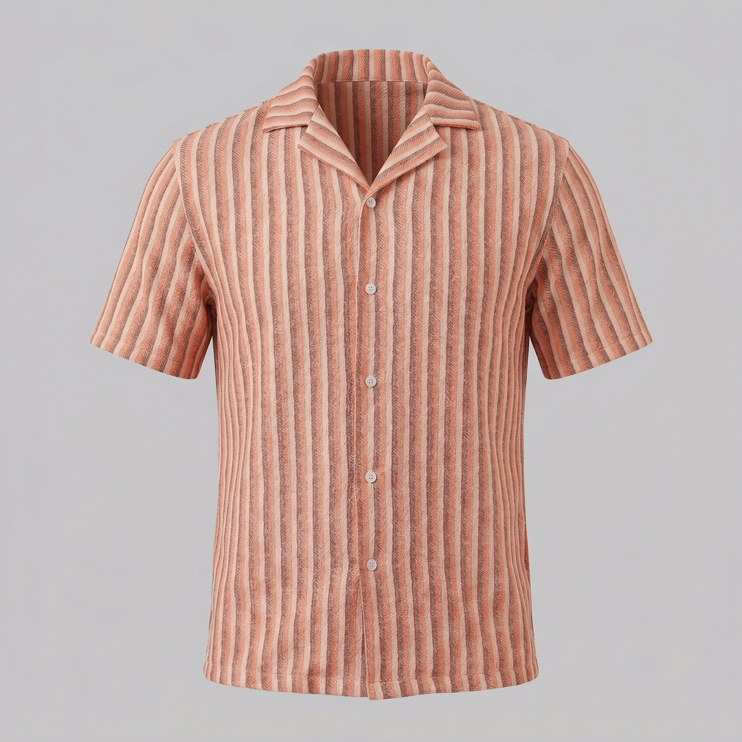 Overhemd Heren Verticale Strepen Resort Casual Men's Shirt
