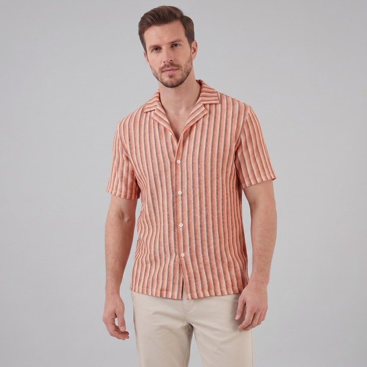 Overhemd Heren Verticale Strepen Resort Casual Men's Shirt