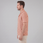 Overhemd Heren Verticale Strepen Resort Casual Zomer