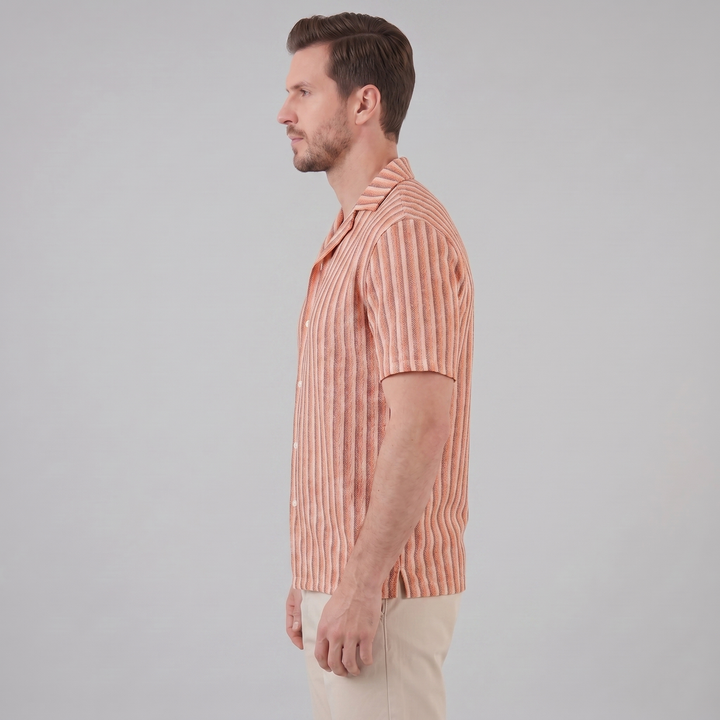 Overhemd Heren Verticale Strepen Resort Casual Men's Shirt