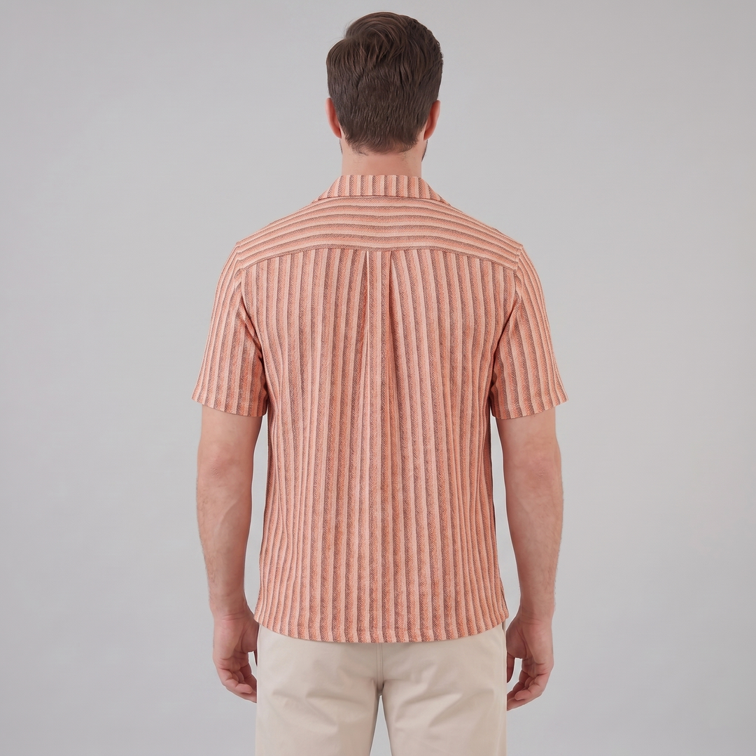 Overhemd Heren Verticale Strepen Resort Casual Men's Shirt