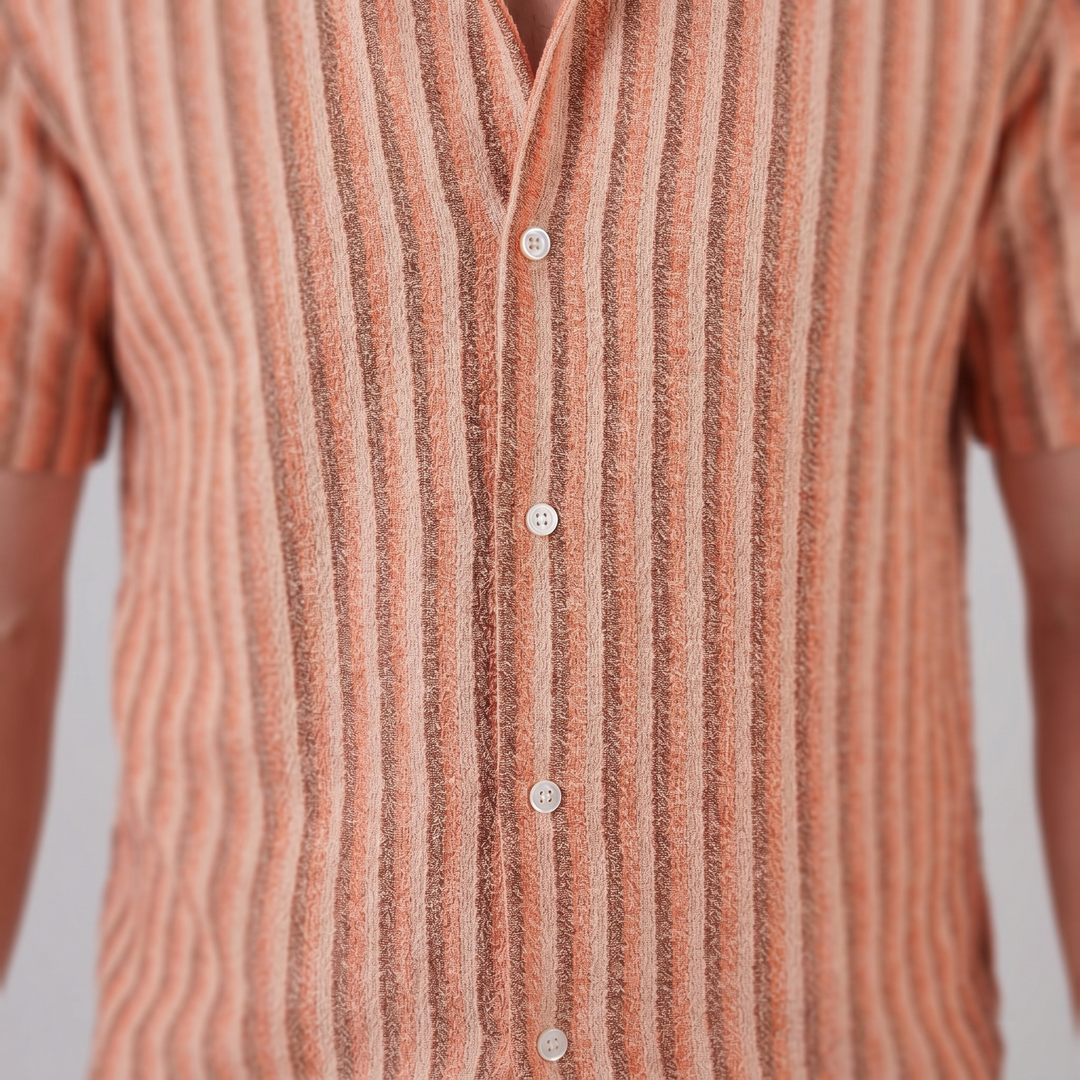 Overhemd Heren Verticale Strepen Resort Casual Men's Shirt