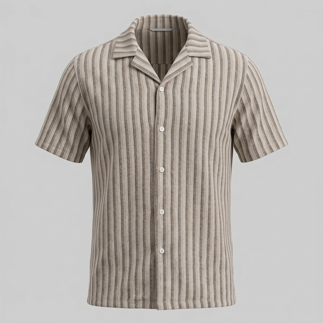 Overhemd Heren Verticale Strepen Resort Casual Men's Shirt