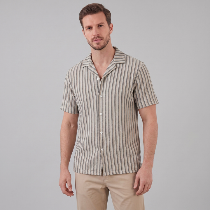 Overhemd Heren Verticale Strepen Resort Casual Men's Shirt
