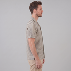 Overhemd Heren Verticale Strepen Resort Casual Zomer
