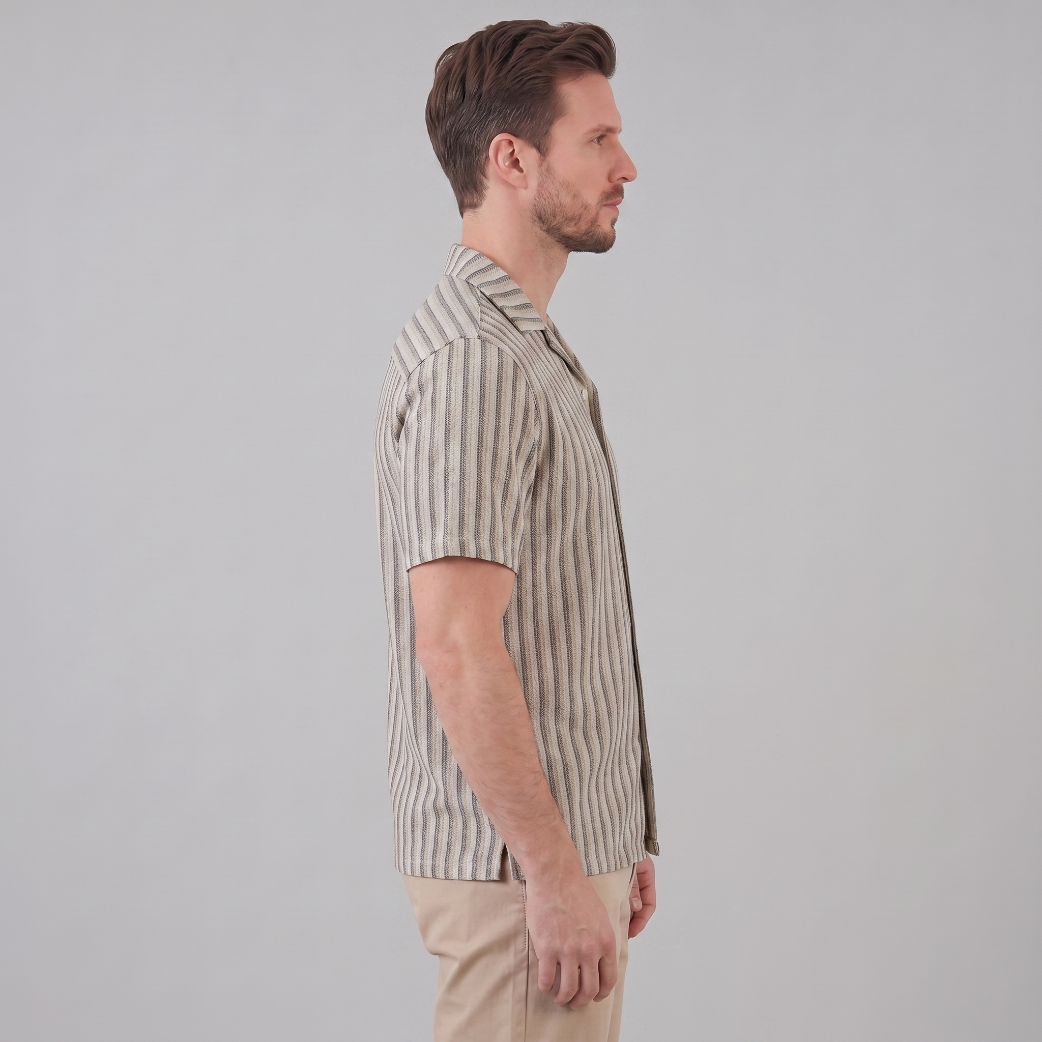 Overhemd Heren Verticale Strepen Resort Casual Zomer