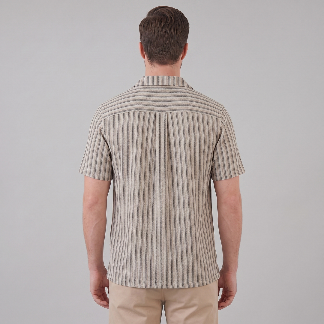 Overhemd Heren Verticale Strepen Resort Casual Men's Shirt