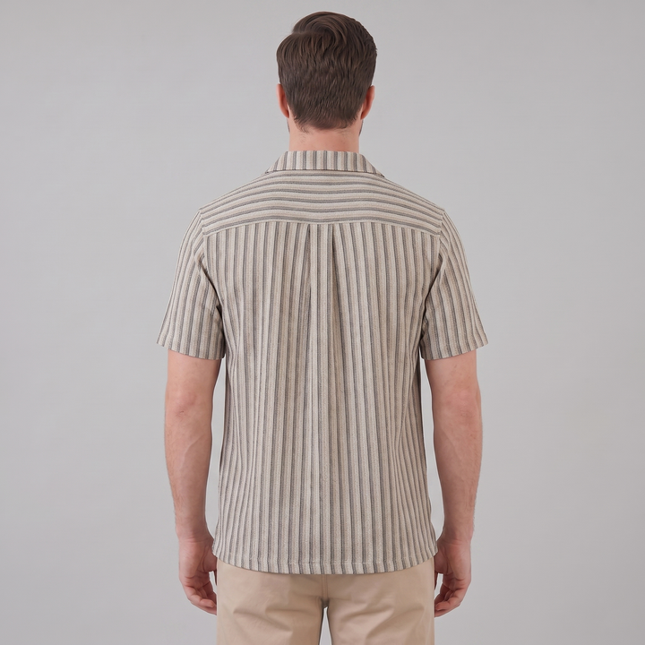 Overhemd Heren Verticale Strepen Resort Casual Men's Shirt