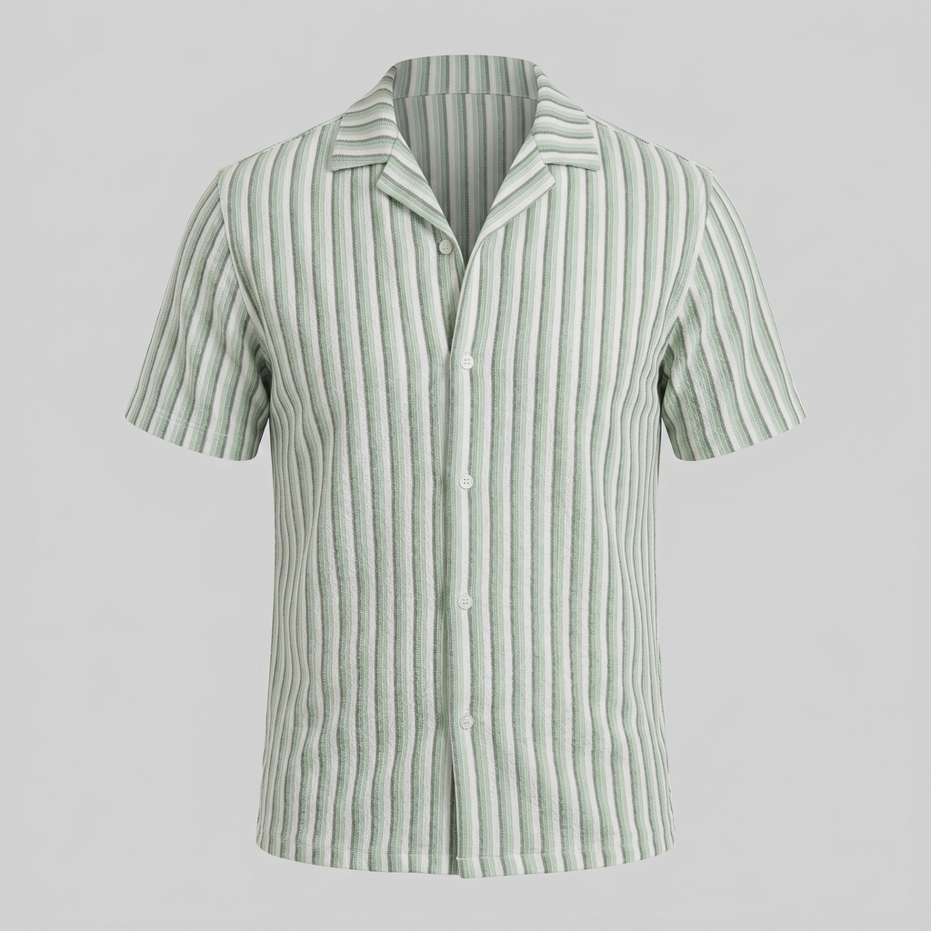 Overhemd Heren Verticale Strepen Resort Casual Zomer
