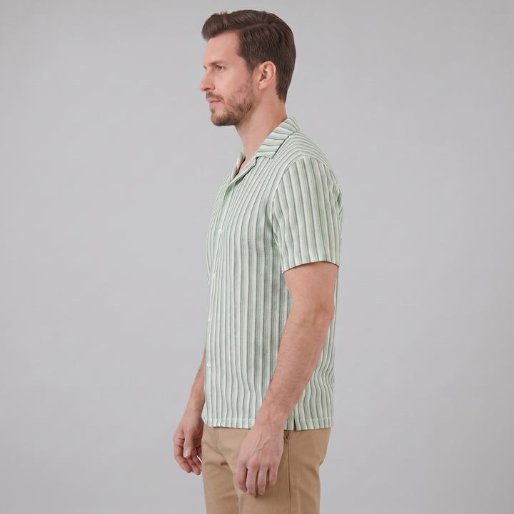 Overhemd Heren Verticale Strepen Resort Casual Men's Shirt