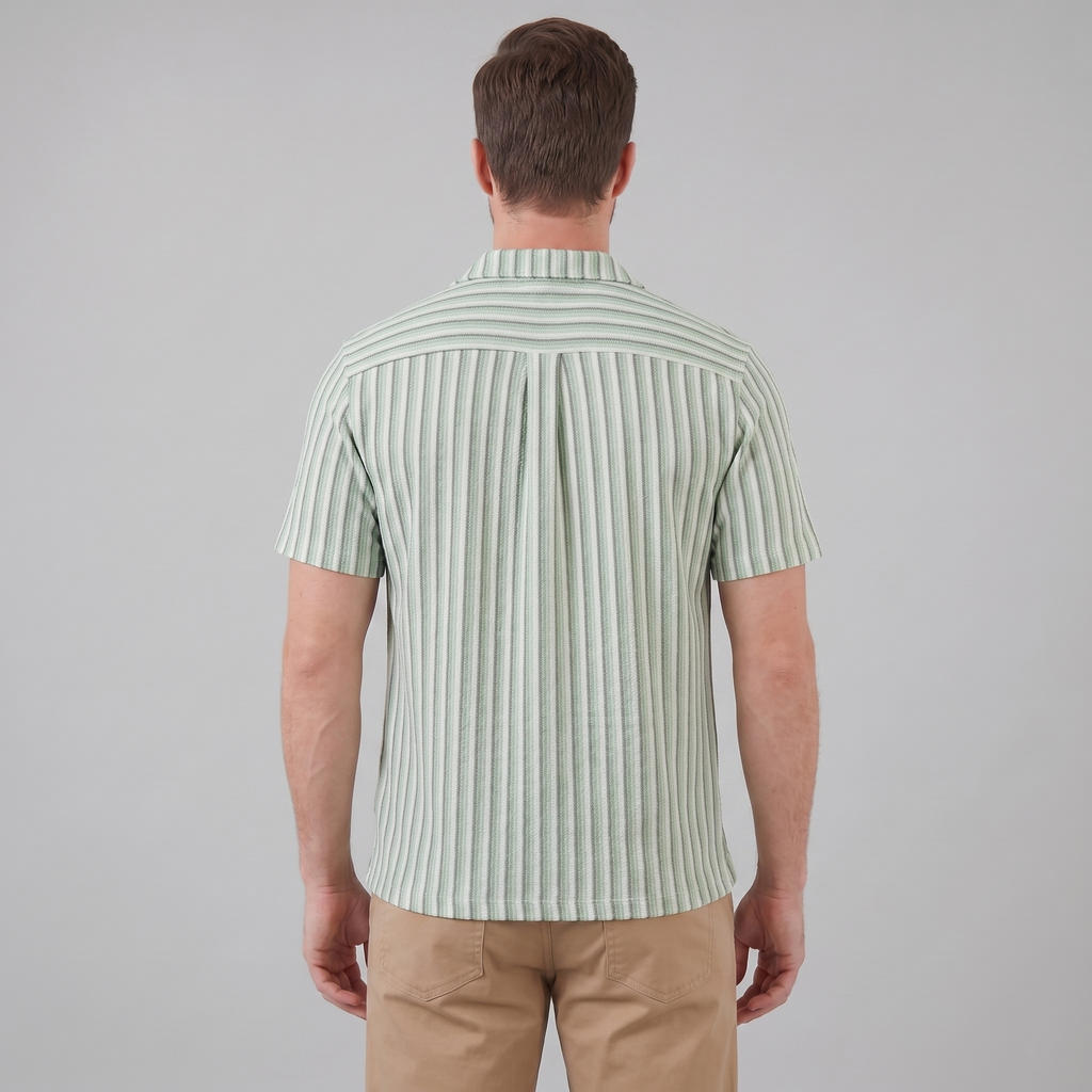 Overhemd Heren Verticale Strepen Resort Casual Zomer
