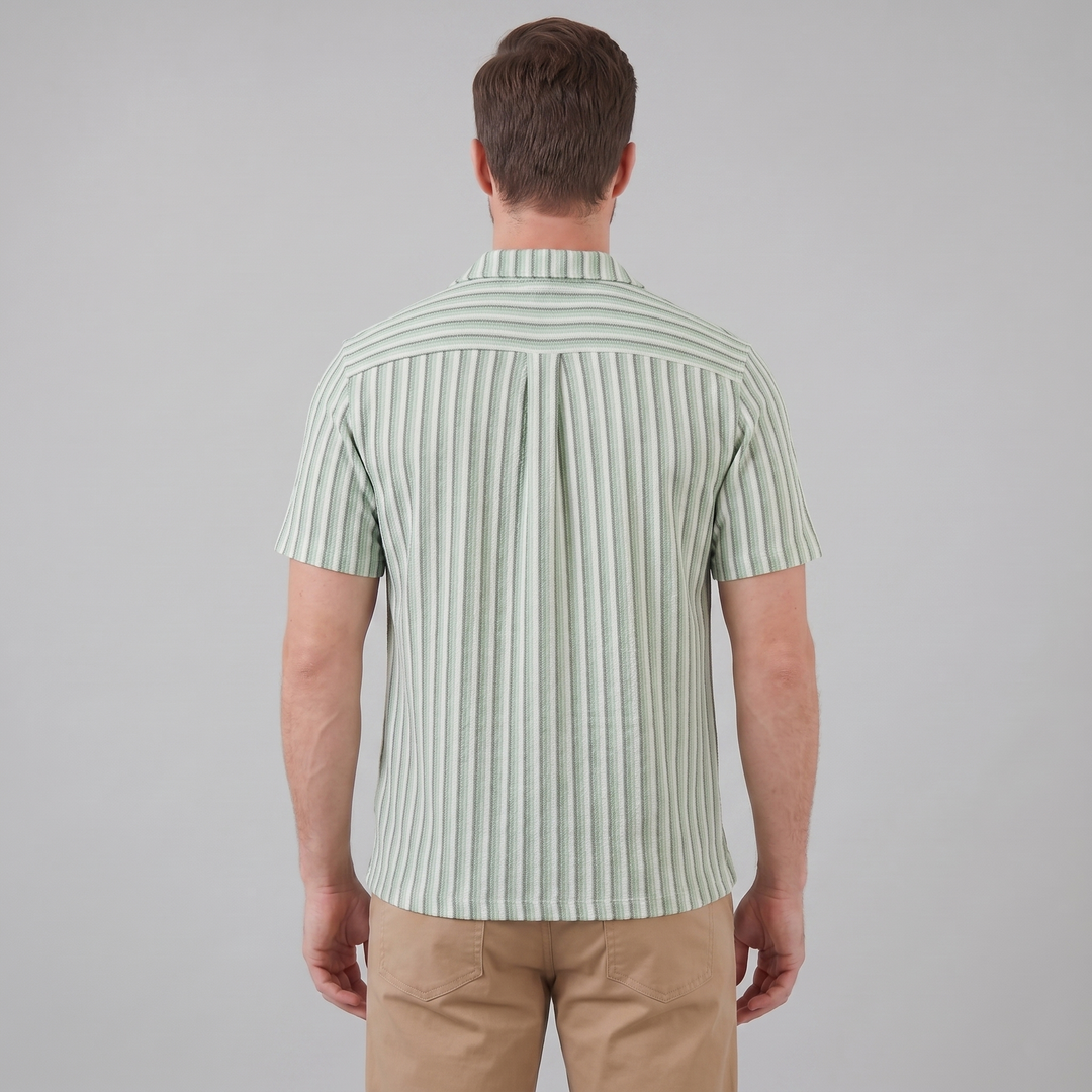 Overhemd Heren Verticale Strepen Resort Casual Men's Shirt