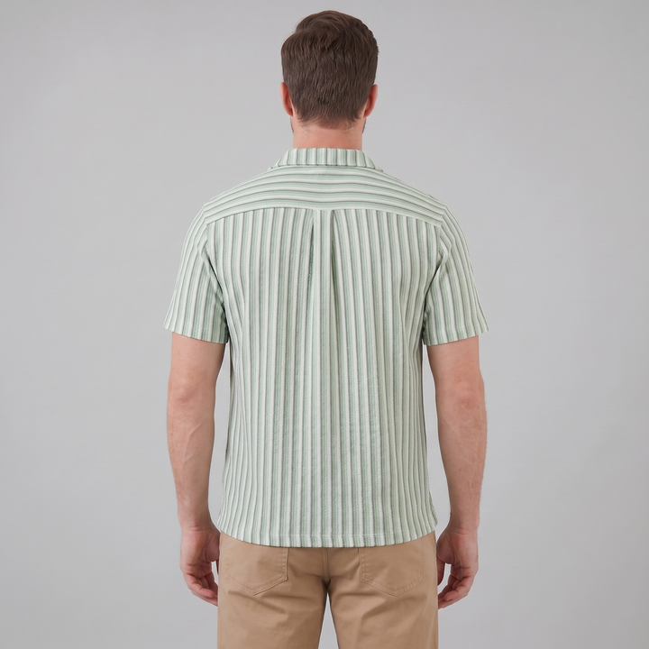 Overhemd Heren Verticale Strepen Resort Casual Men's Shirt