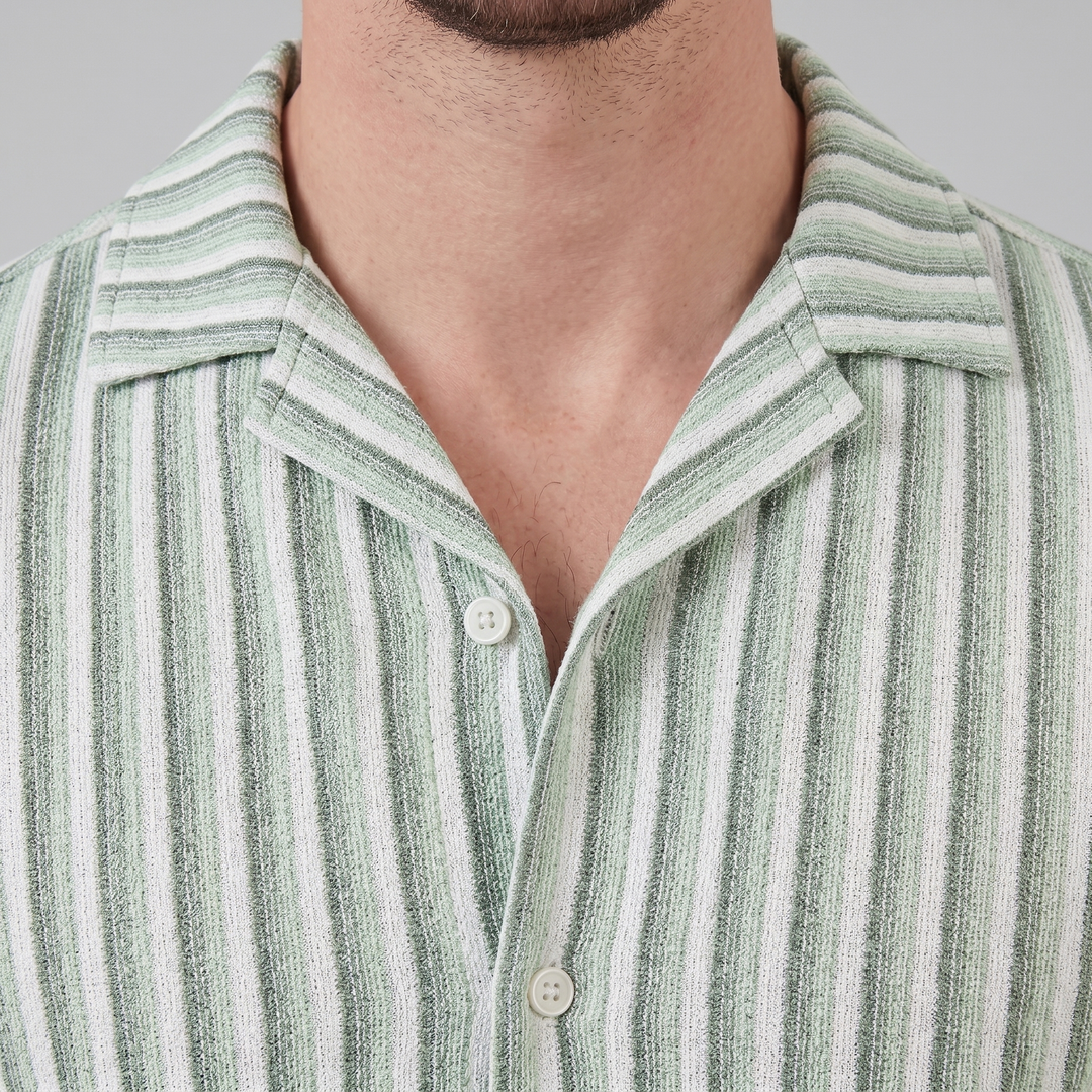 Overhemd Heren Verticale Strepen Resort Casual Men's Shirt