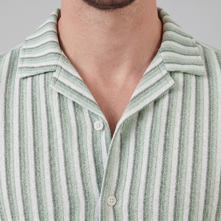 Overhemd Heren Verticale Strepen Resort Casual Men's Shirt