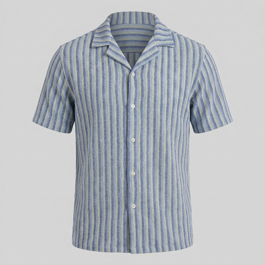 Overhemd Heren Verticale Strepen Resort Casual Men's Shirt