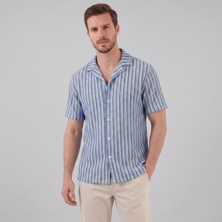 Overhemd Heren Verticale Strepen Resort Casual Men's Shirt
