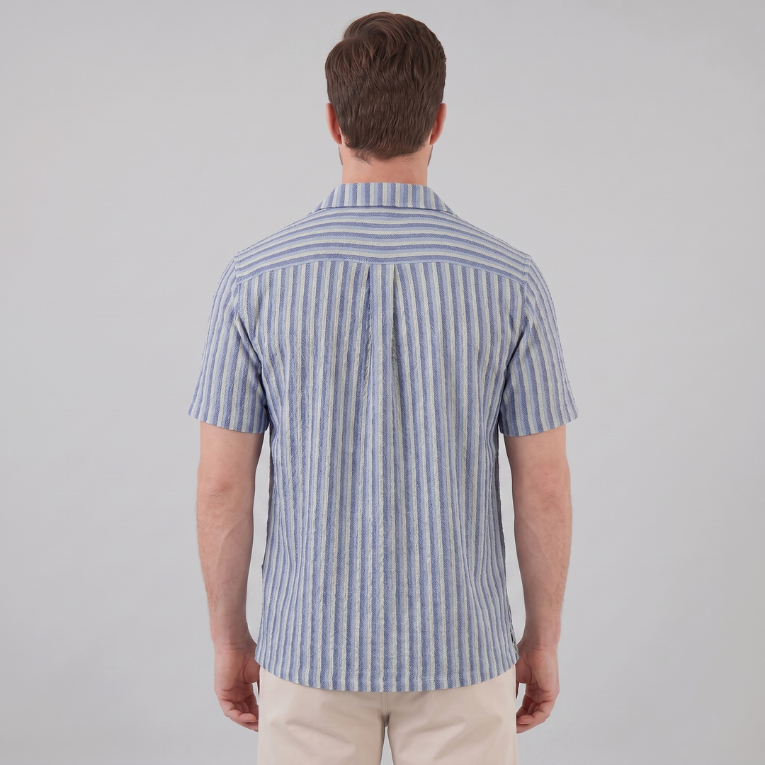 Overhemd Heren Verticale Strepen Resort Casual Men's Shirt