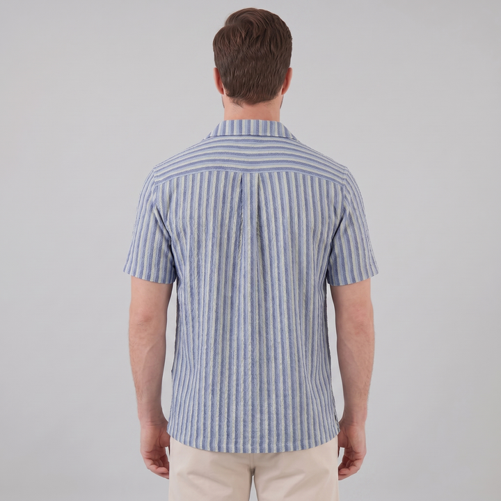 Overhemd Heren Verticale Strepen Resort Casual Men's Shirt