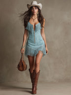 Paloma | Women's Sleeveless Fringe Mini Dress