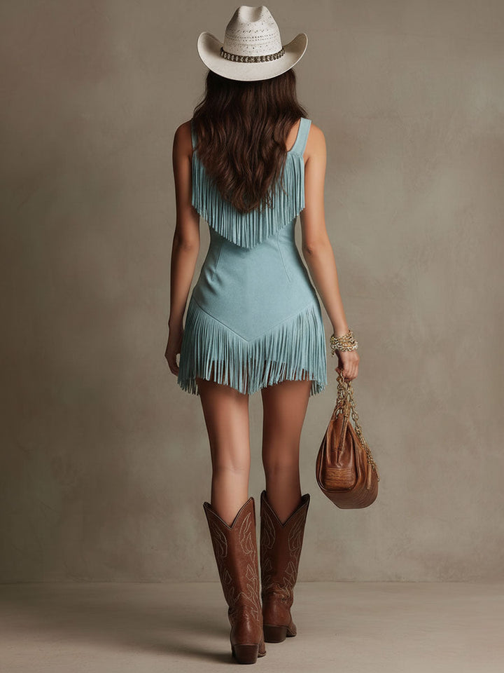 Paloma | Women's Sleeveless Fringe Mini Dress