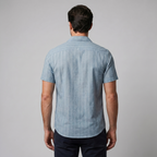 Pinstripe Camp Shirt Heren Korte Mouwen Casual Zomer