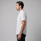 Pinstripe Camp Shirt Heren Korte Mouwen Casual Zomer