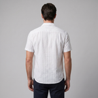Pinstripe Camp Shirt Heren Korte Mouwen Casual Zomer