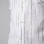 Pinstripe Camp Shirt Heren Korte Mouwen Casual Zomer