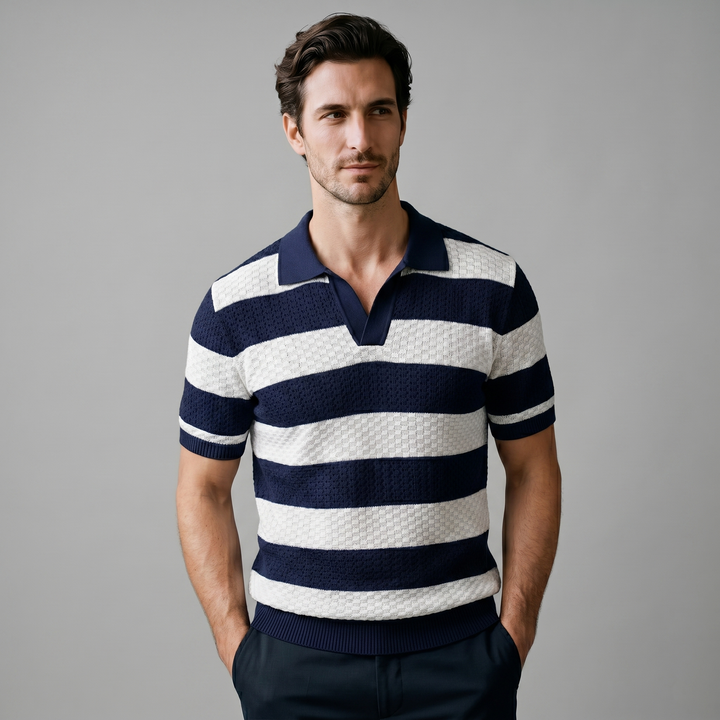 Polo Lange Mouwen Heren Smart Casual Gestreept